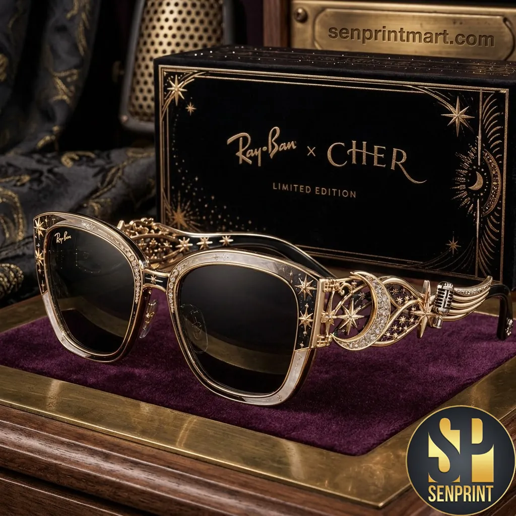 Ray-Ban x Cher Limited Edition Celestial Gold Unisex Sunglasses