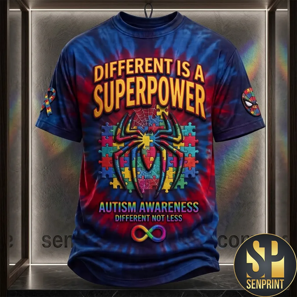 Autism Awareness Spider Hero Different Is A Superpower T-Shirt