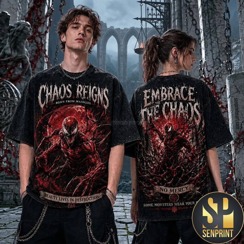 Marvel Carnage Chaos Reigns Graphic 3D Print T-Shirt