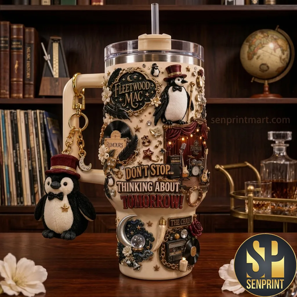 Fleetwood Mac Rumours 3D Penguin Design 40oz Tumbler