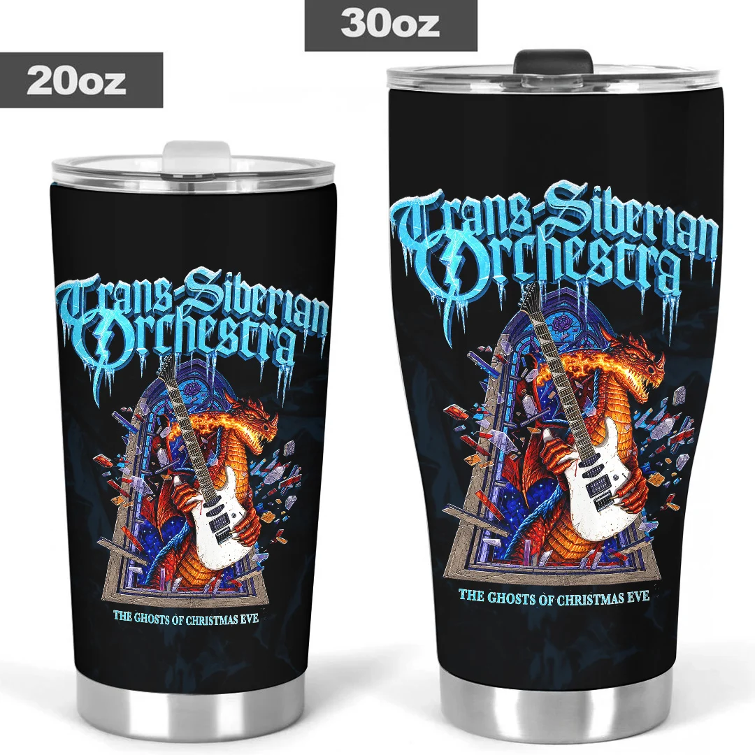Trans-Siberian Orchestra Winter Tour 2026 The Ghosts of Christmas Eve Concert Merch Stainless Steel Tumbler Cup