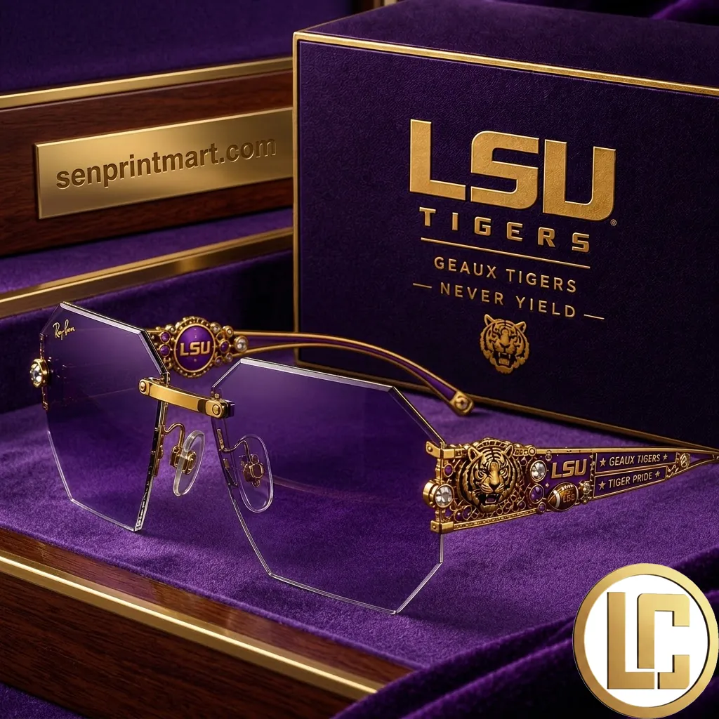 LSU Tigers Premium Gold Metal Unisex Sunglasses