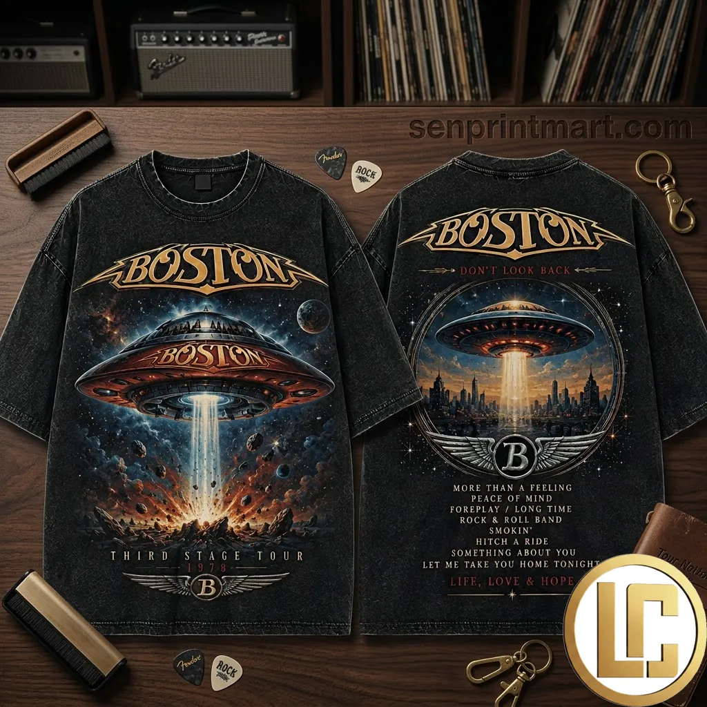 Boston Band Don’t Look Back Third Stage Tour Vintage Graphic T-Shirt