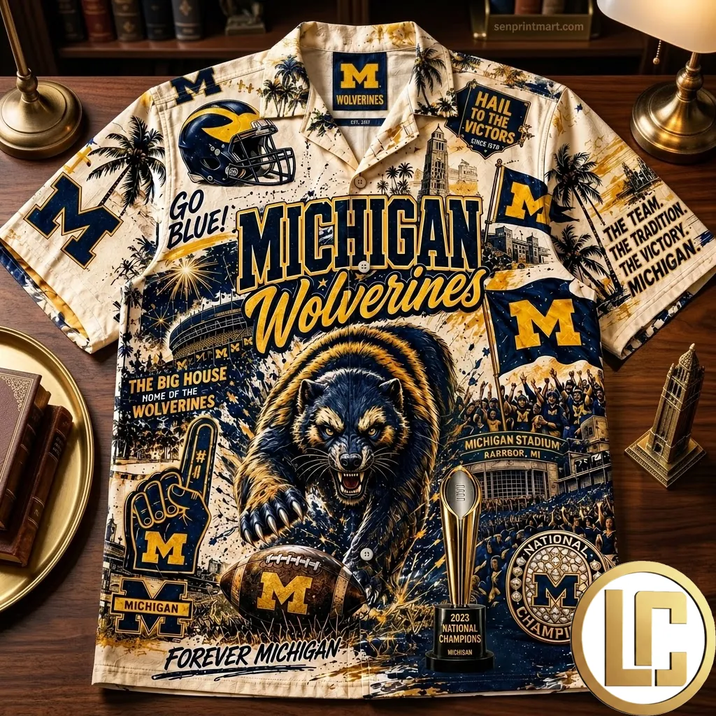 Michigan Wolverines 2023 National Champions Premium Hawaiian Shirt
