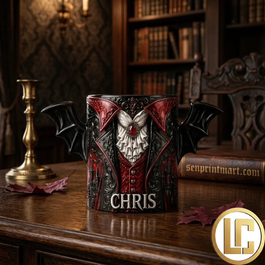 Personalized Dracula Vampire Bat Wing Gothic Coffee Mug