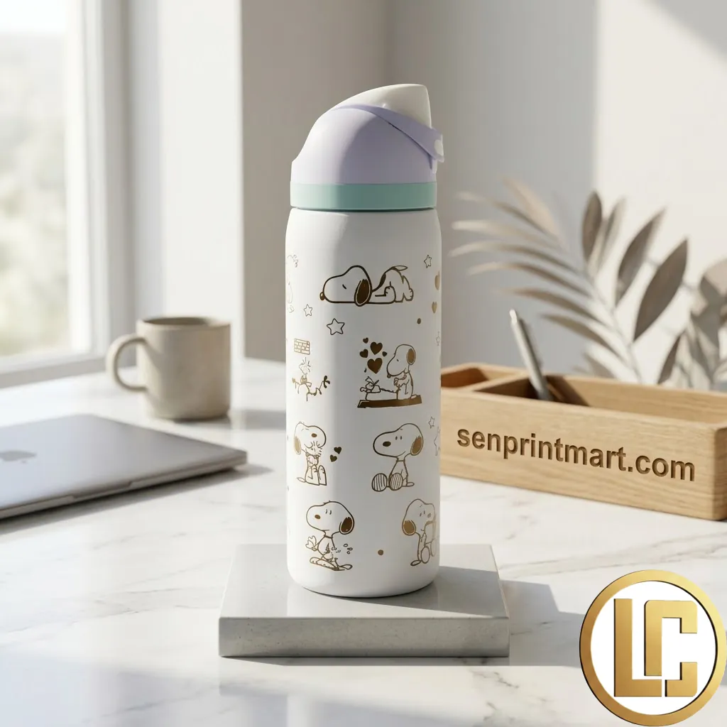 Snoopy Peanuts Character White Insulated Water Bottle