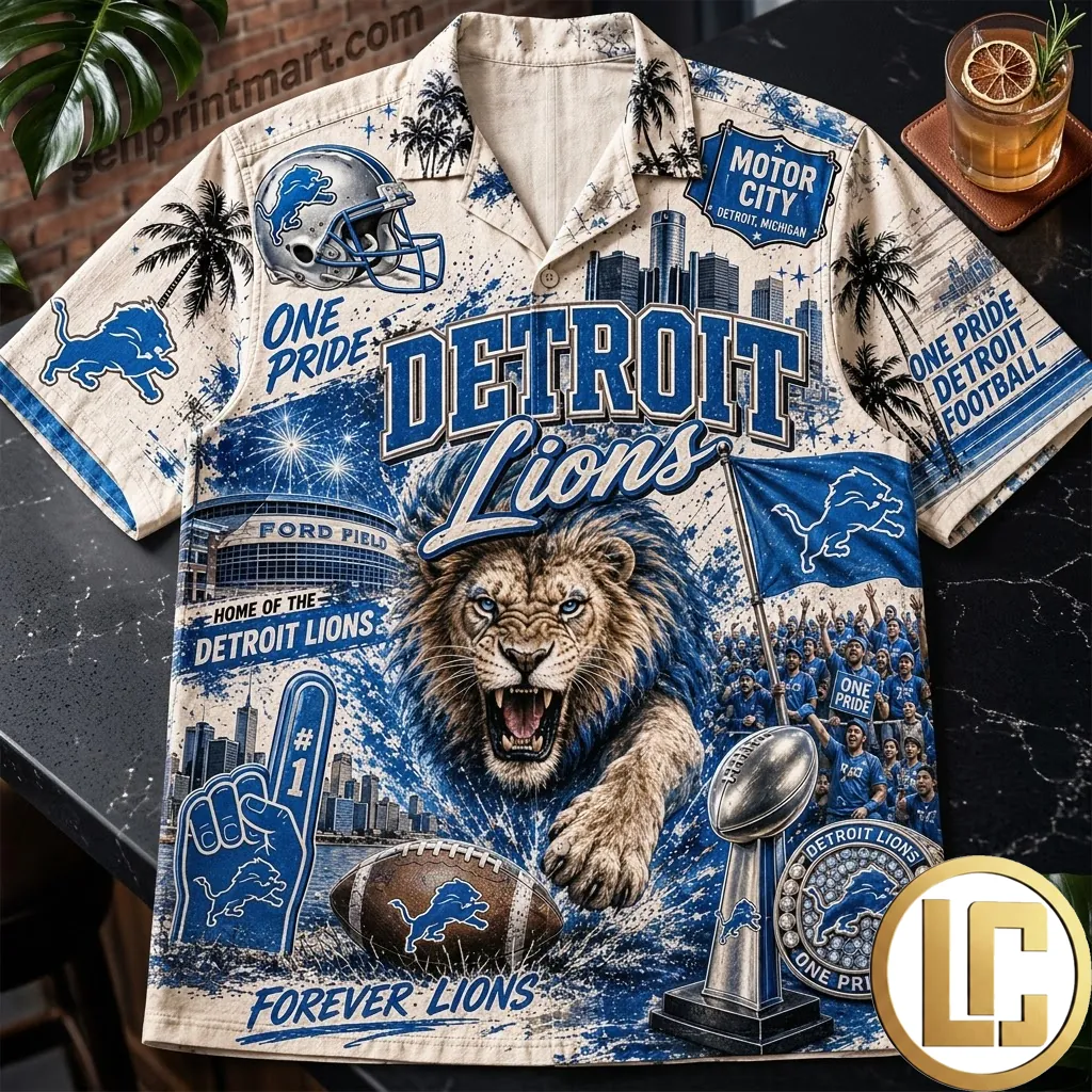 Detroit Lions One Pride Motor City Premium Hawaiian Shirt