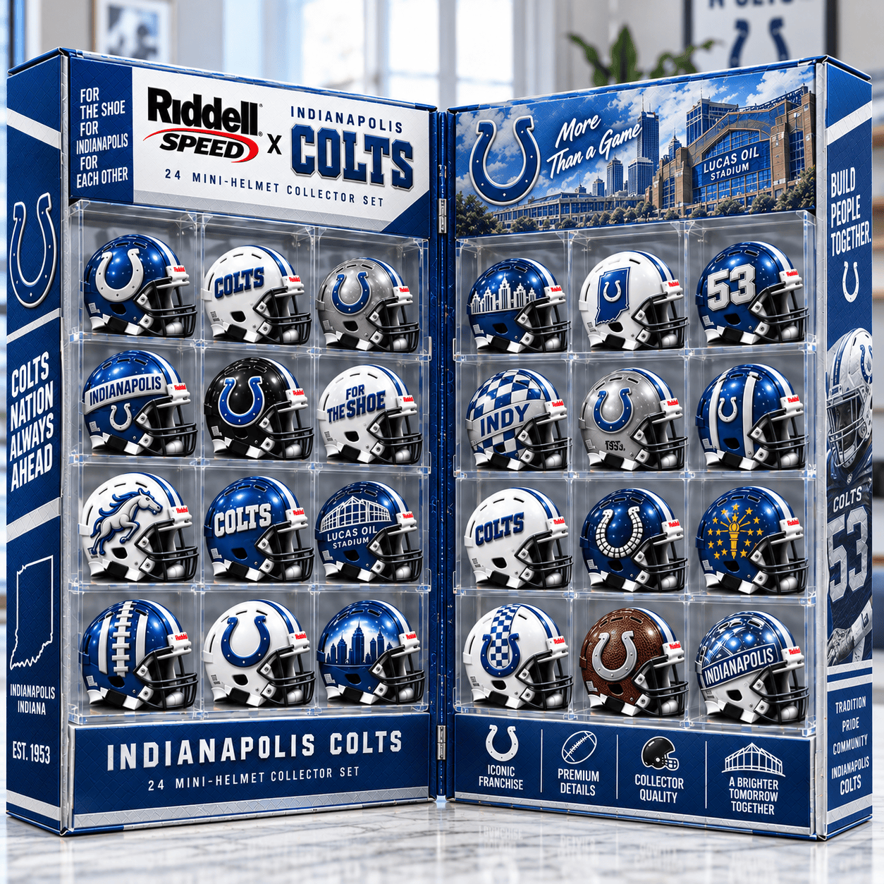 Indianapolis Colts NFL Riddell Speed Mini Helmet 24-Piece Holiday Christmas Countdown Advent Calendar Indianapolis Colts NFL Riddell Speed Mini Helmet 24-Piece Holiday Christmas Countdown Advent Calendar