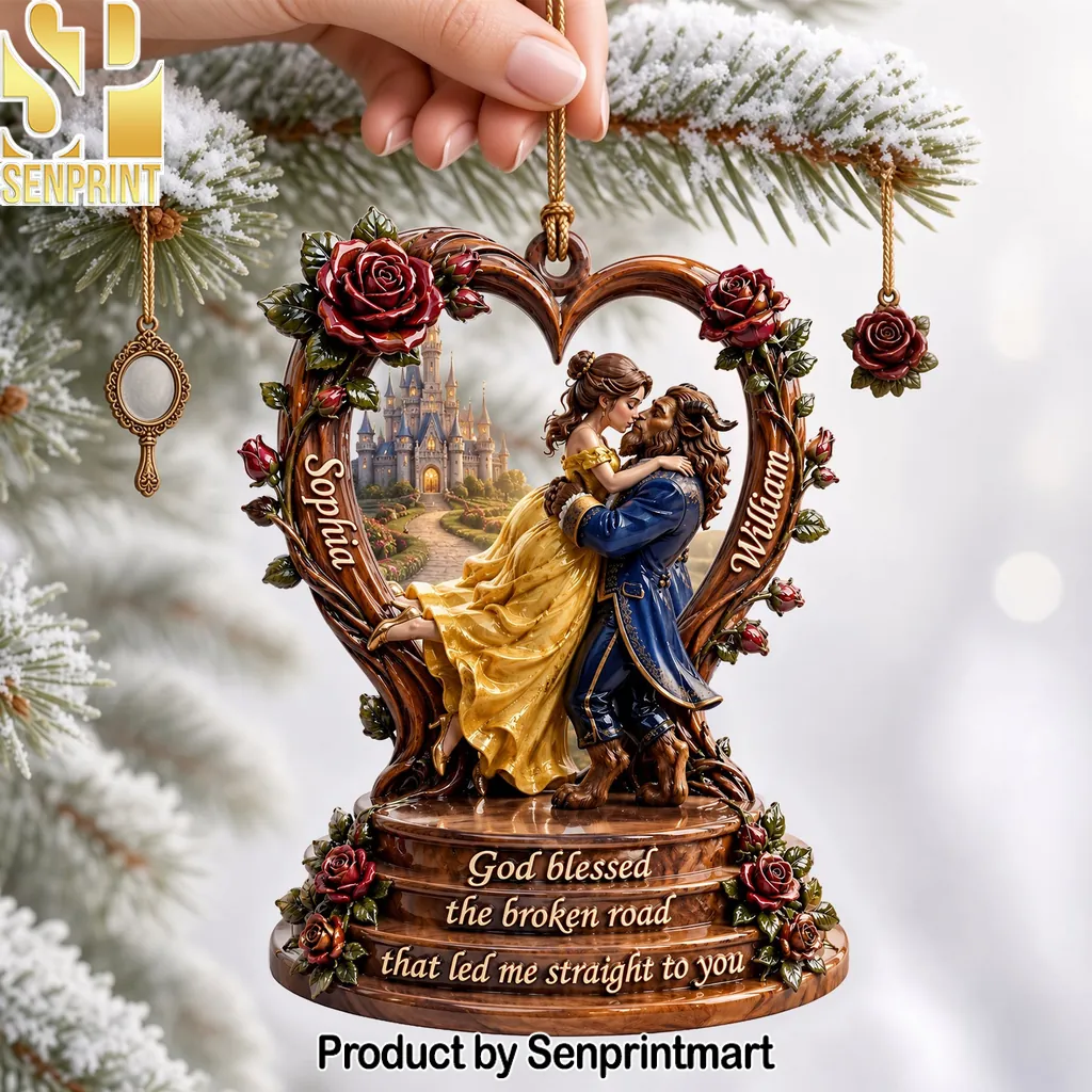 Personalized Beauty And The Beast Couple Ornament For Anniversary