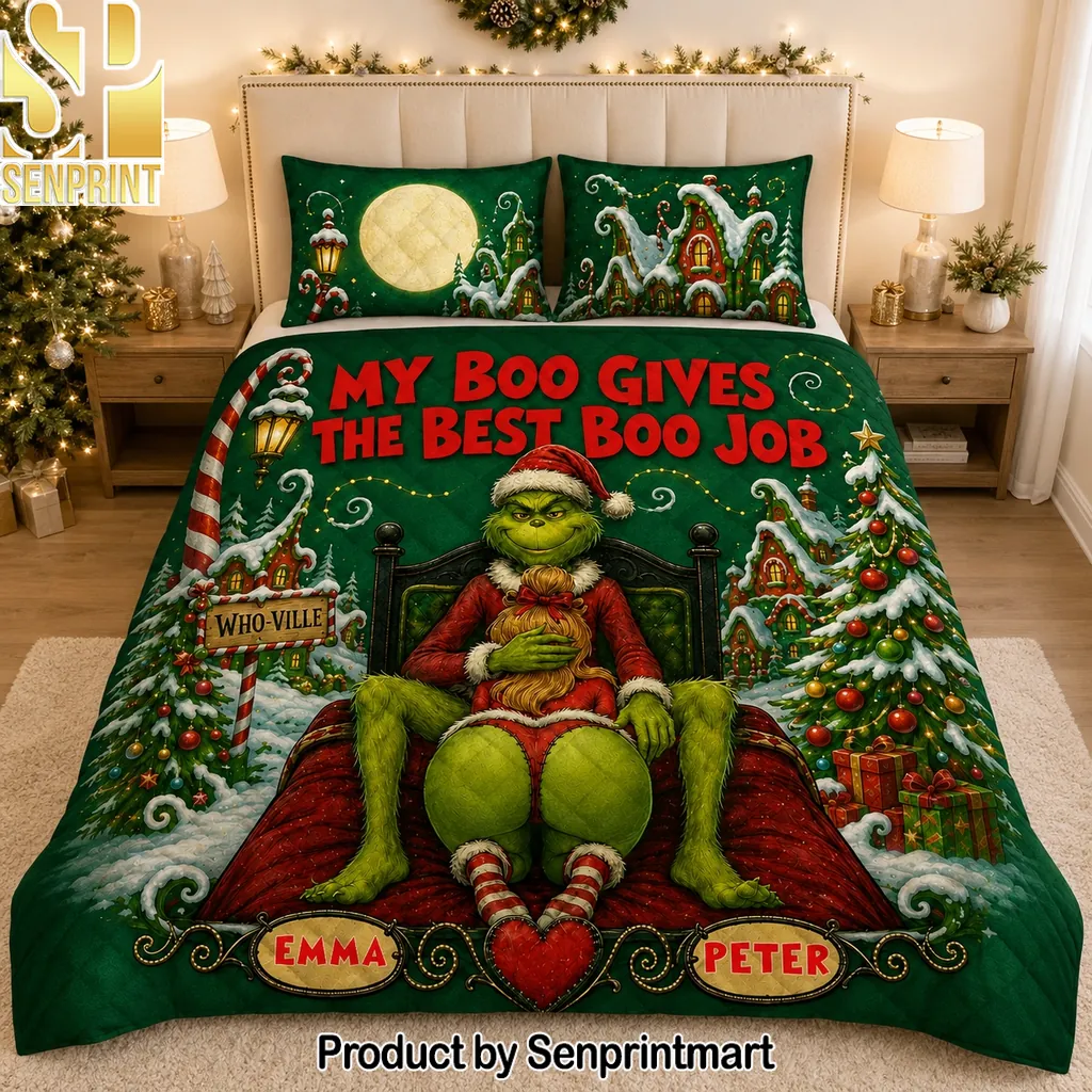 Grinch Who-Ville Personalized Christmas Funny Bedding Set
