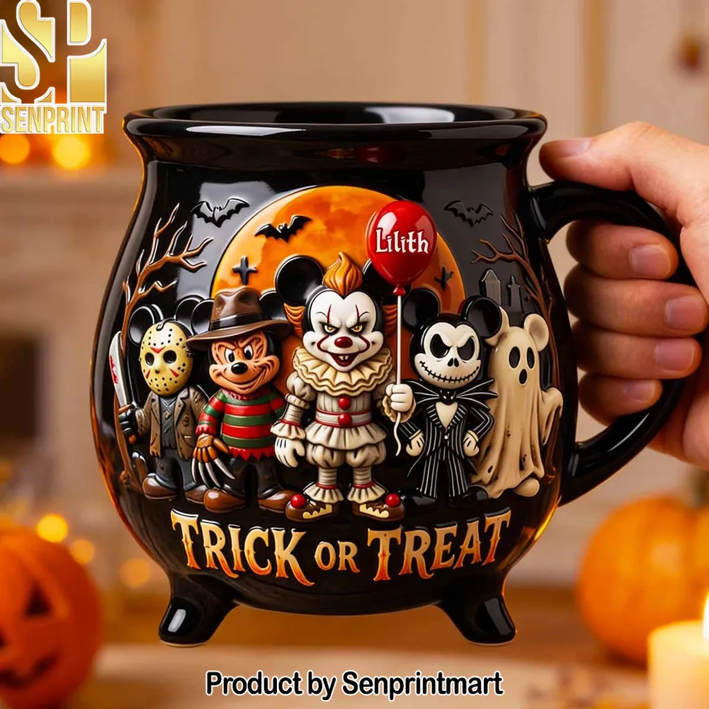 Personalized Halloween Horror Character Trick Or Treat Cauldron Mug