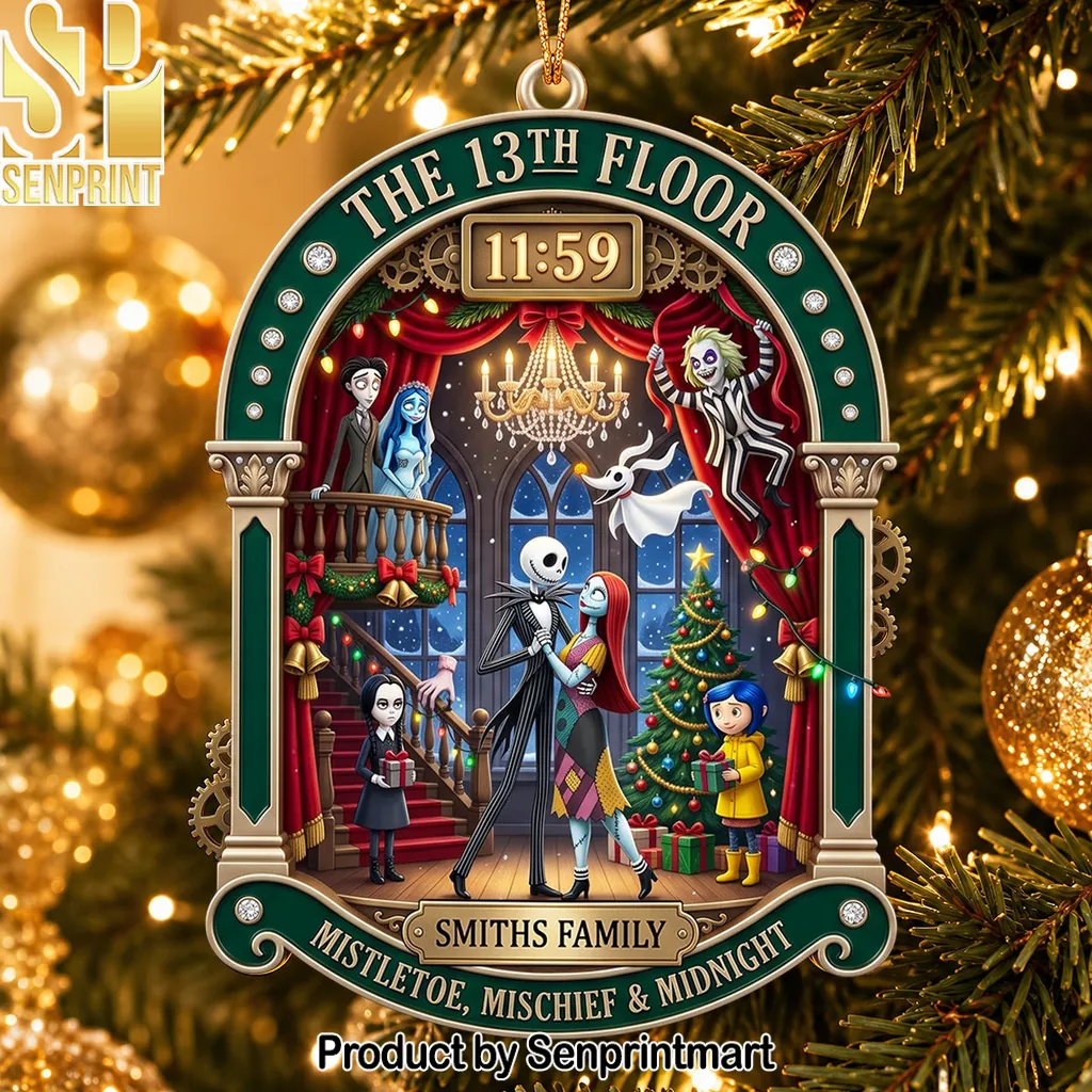 Spooky Family The 13th Floor Personalized Christmas Ornament