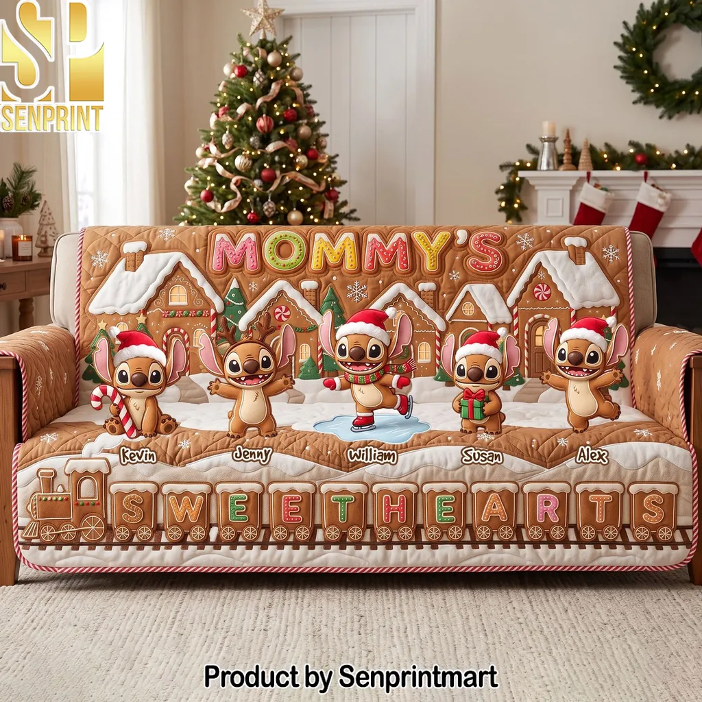 Personalized Mommy’s Sweethearts Gingerbread Christmas Sofa Cover