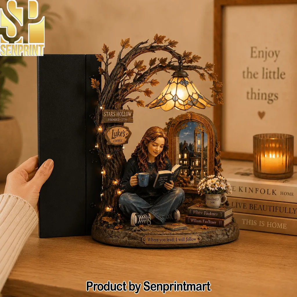 Stars Hollow Luke’s Coffee Decorative Bookshelf Figurine Lamp