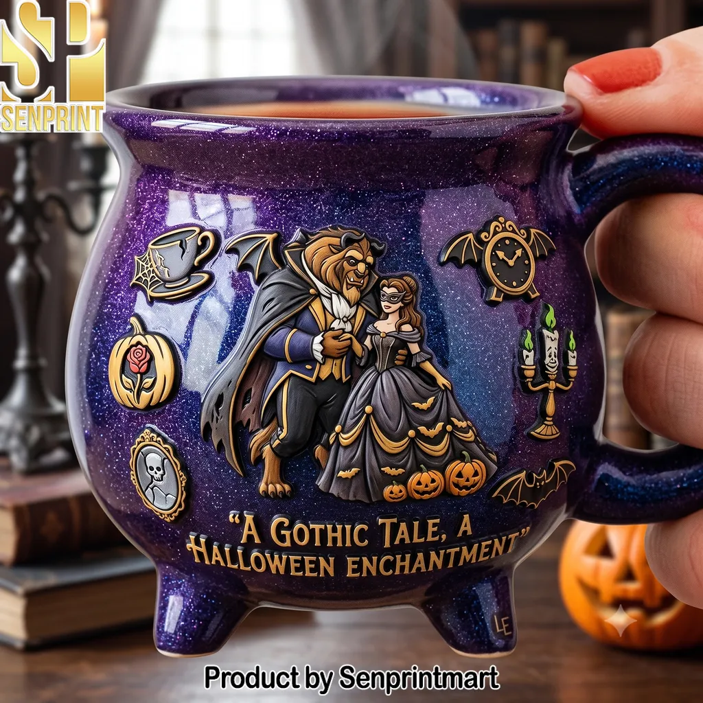 Beauty and the Beast Gothic Halloween Cauldron Mug