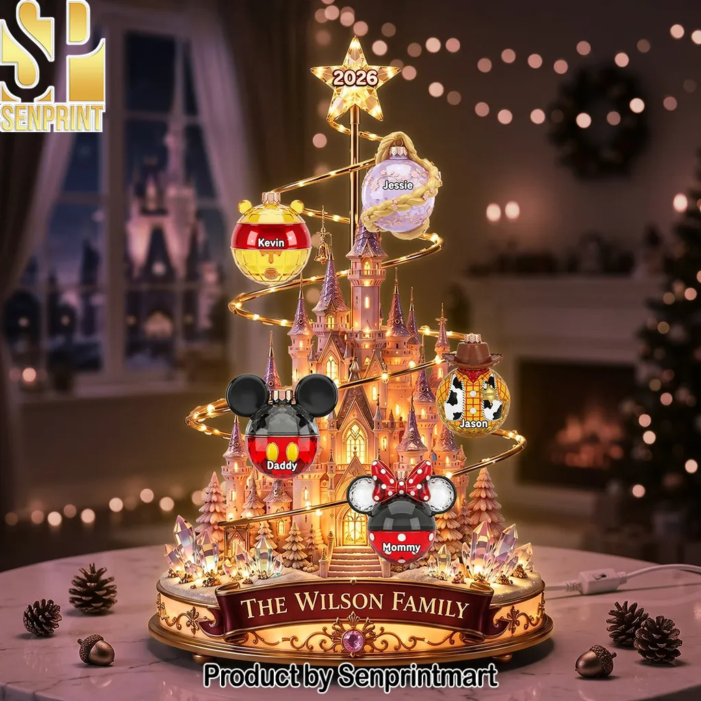 Personalized Magical Castle 2026 Family Christmas Light Box