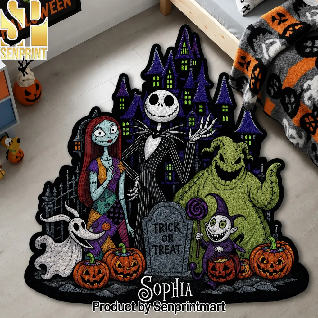 Personalized Nightmare Before Christmas Halloween Characters Tufted Rug