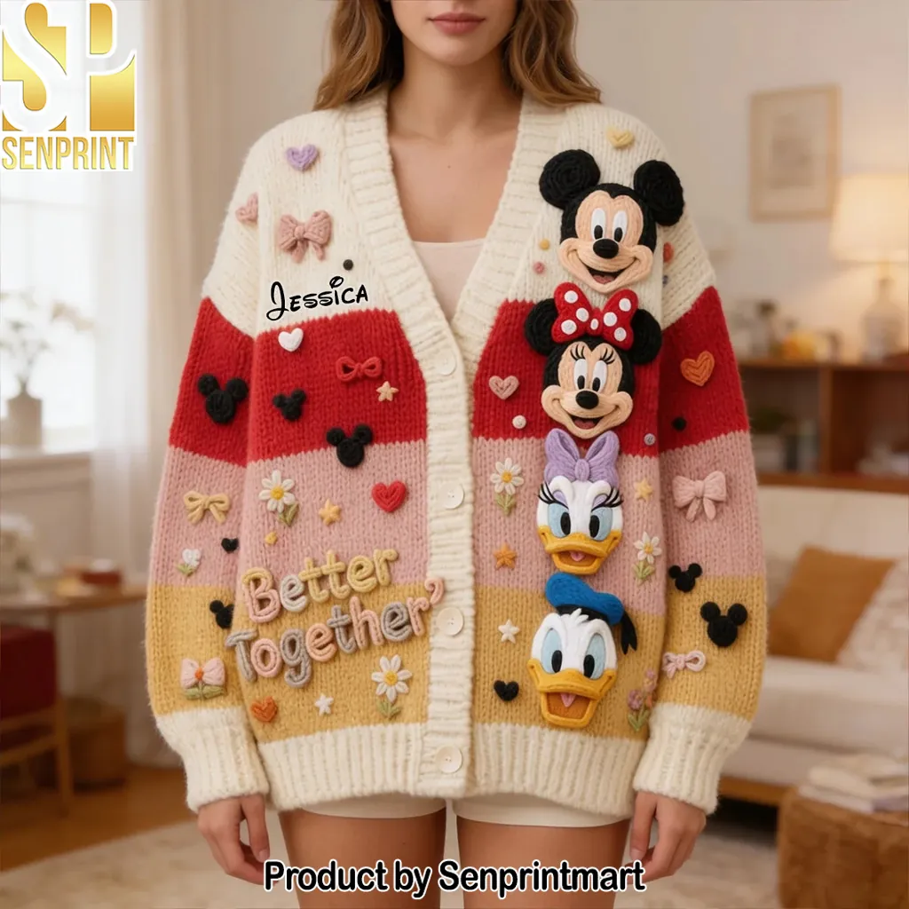 Personalized Better Together Disney Character Knitted Cardigan