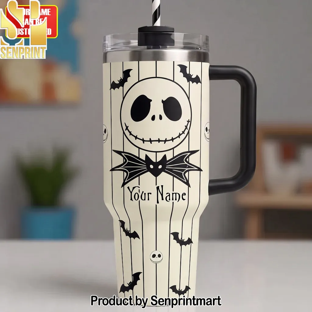 Personalized Nightmare Gothic Skeleton Insulated Travel Tumbler