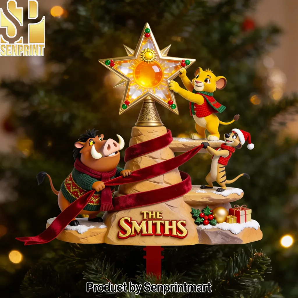 Personalized Lion King Christmas Tree Topper Custom Family Gift