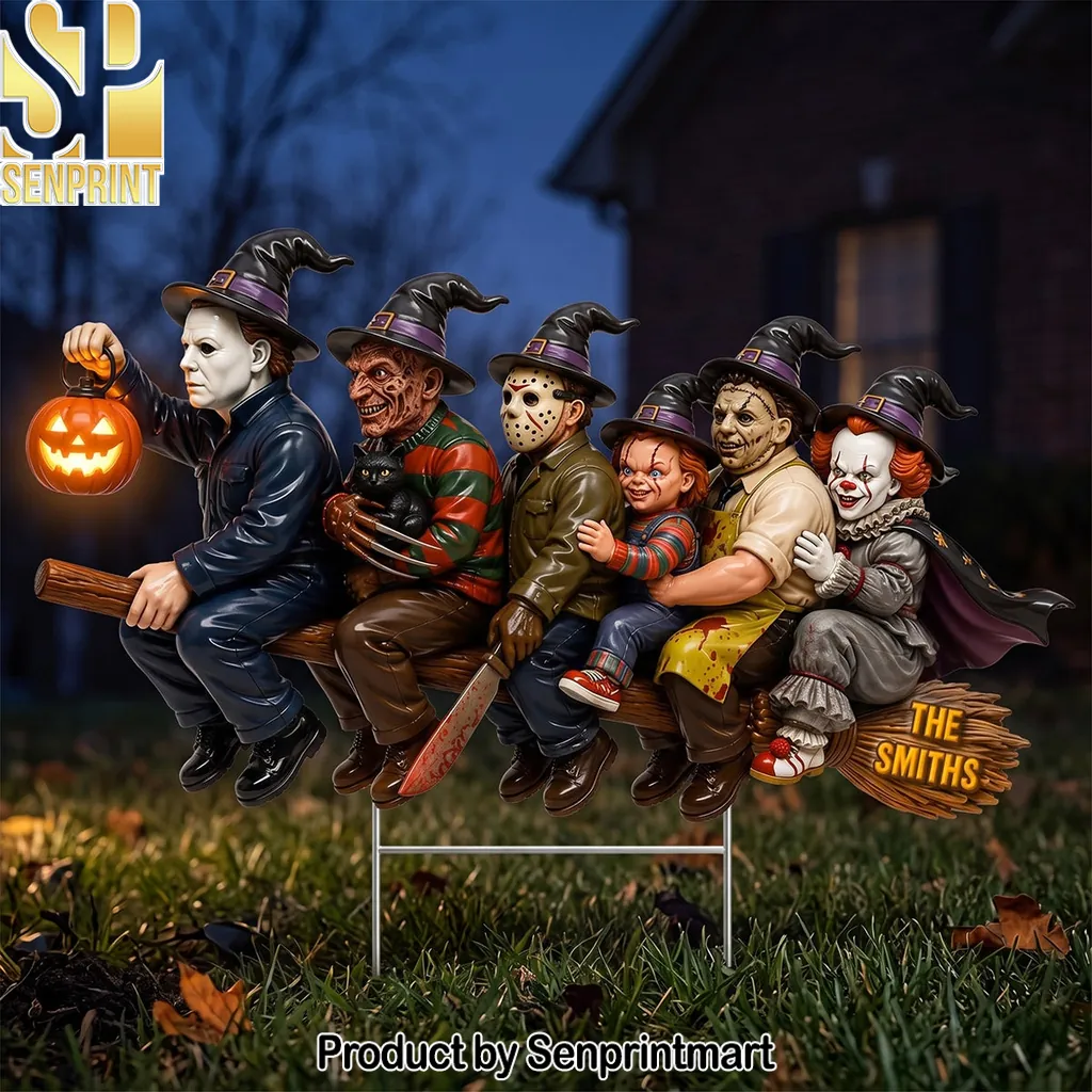 Personalized Horror Movie Characters Halloween Yard Sign