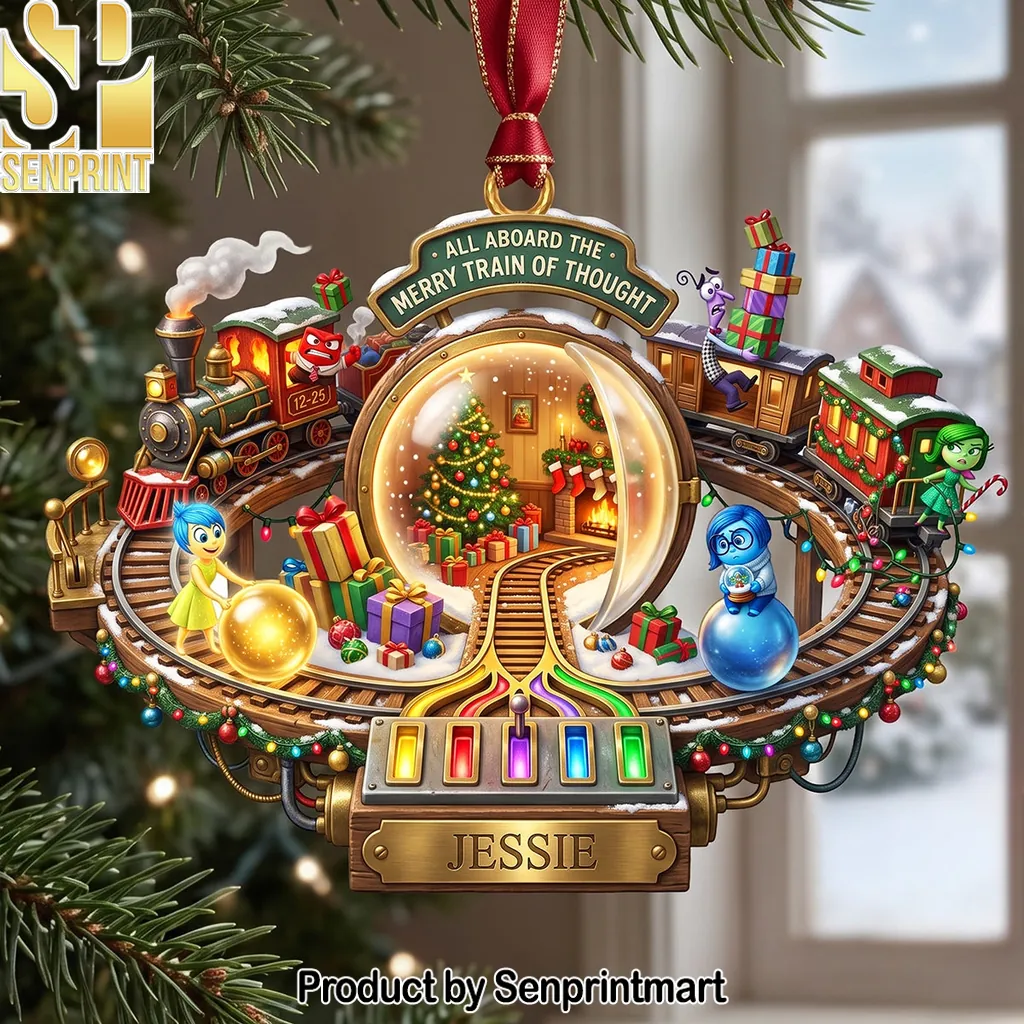 Inside Out Merry Train Of Thought Personalized Christmas Acrylic Ornament