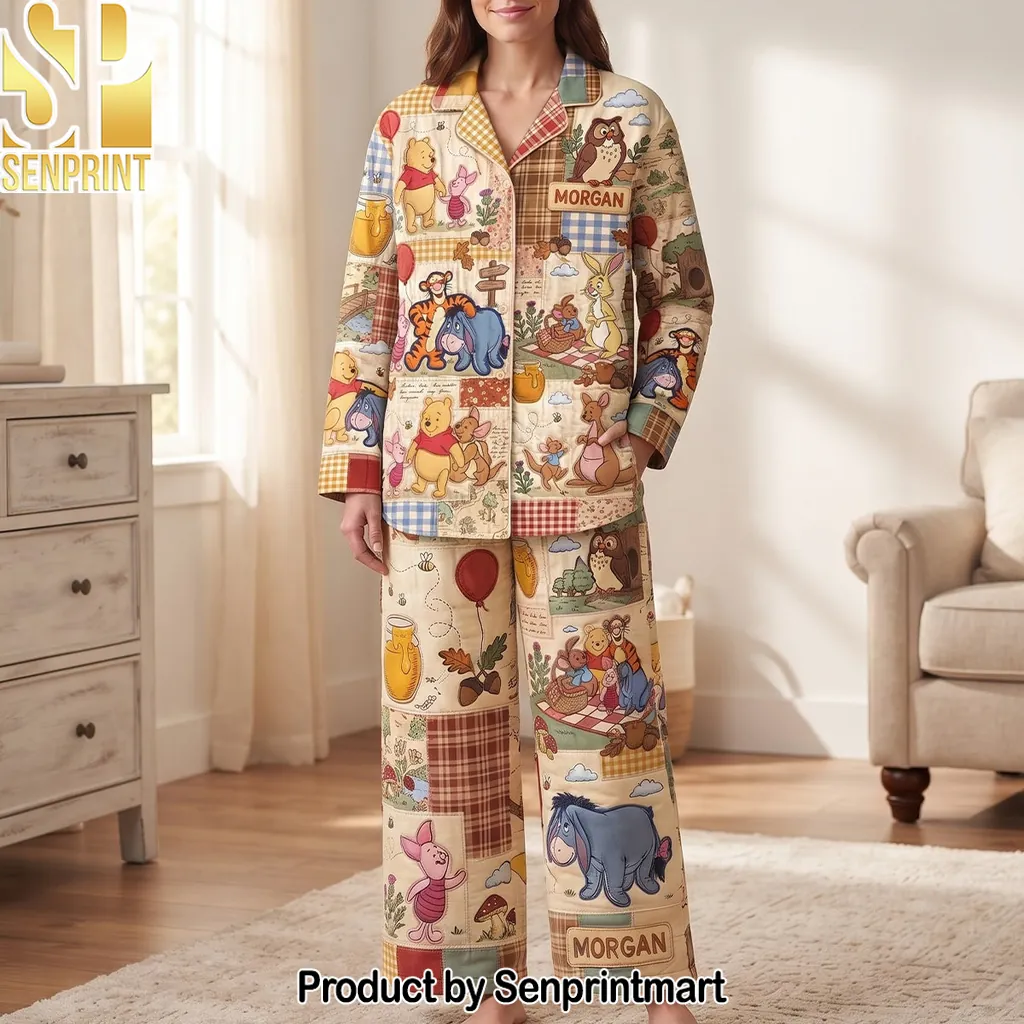 Personalized Winnie The Pooh Storybook Patchwork Pajama Set