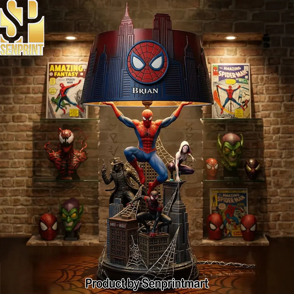 Personalized Spider Hero 3D Cityscape Decorative Table Lamp