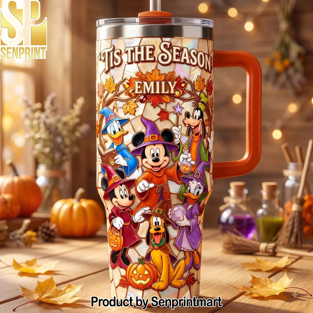 Tis The Season Personalized Disney Halloween Characters 40oz Tumbler