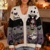 Winnie The Pooh Character Pattern Casual V-Neck Cardigan
