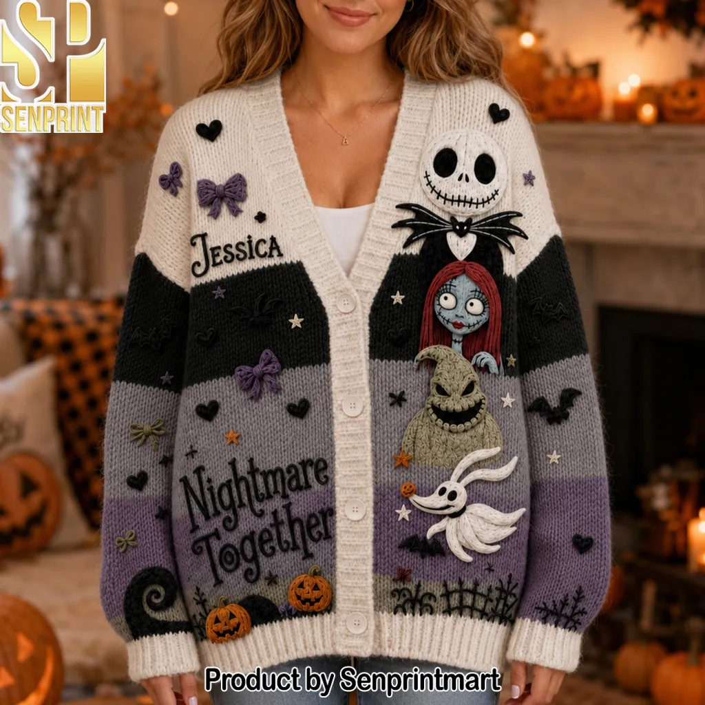 Personalized Nightmare Before Christmas Friends Custom Name Cardigan