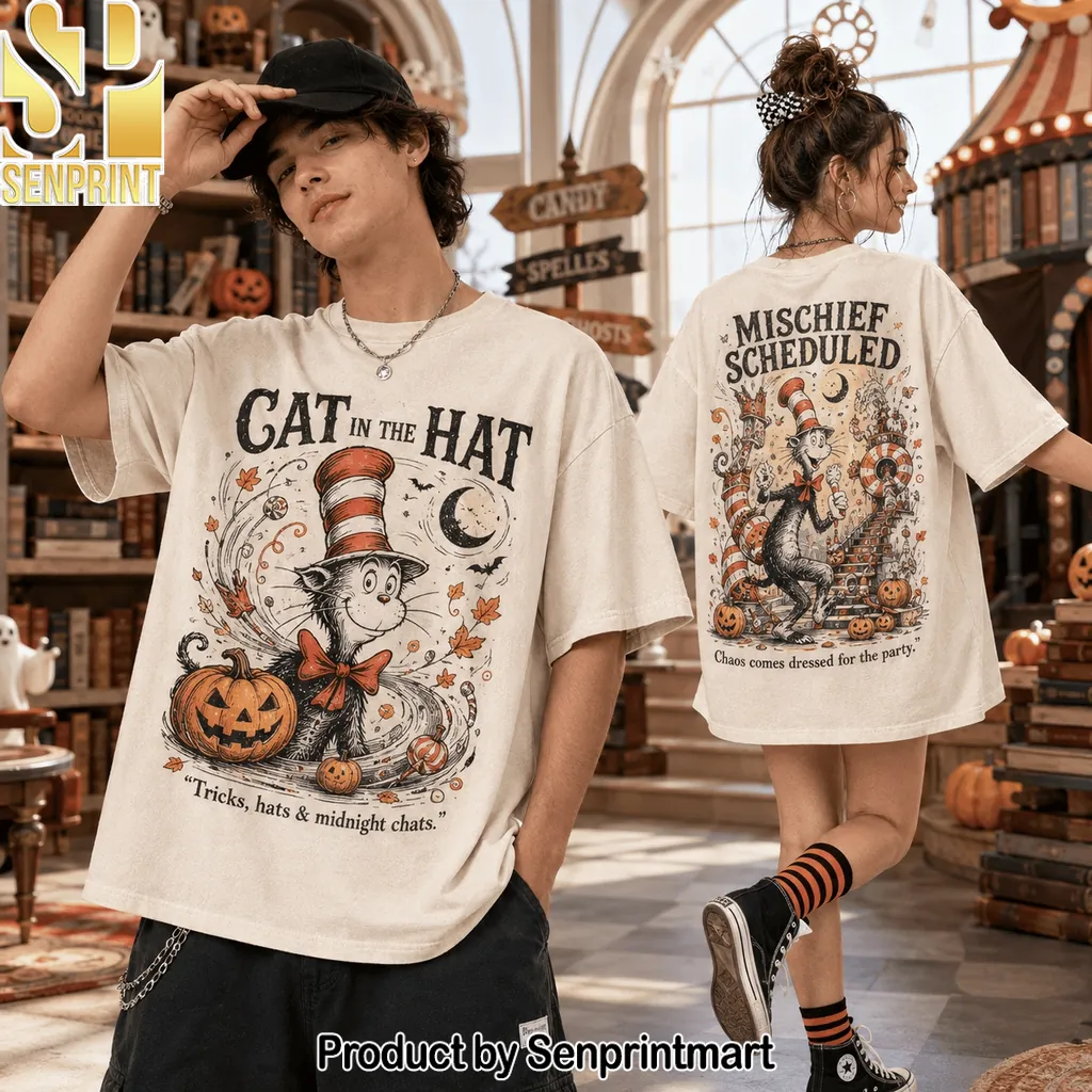 Cat In The Hat Mischief Scheduled Halloween Graphic T-Shirt