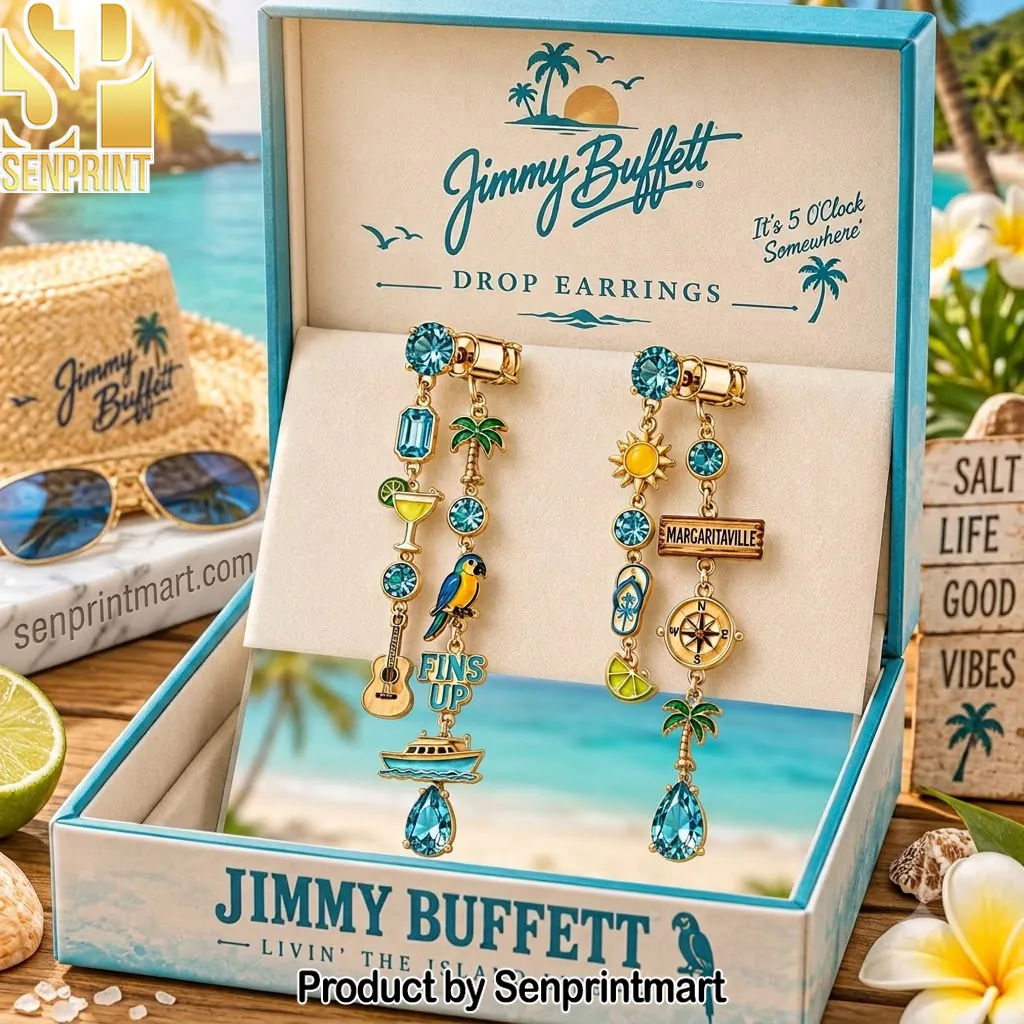 Jimmy Buffett Margaritaville Tropical Charm Dangle Earrings