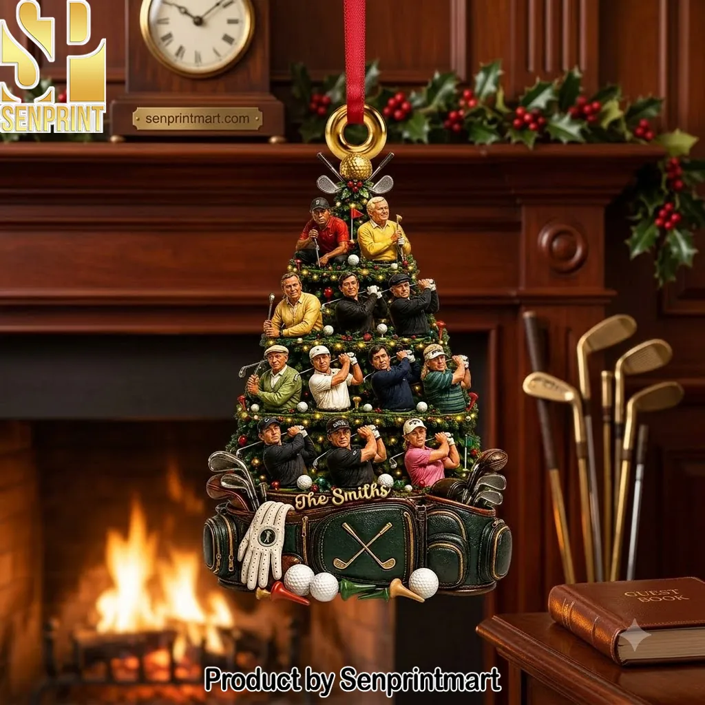Personalized Golf Legends Christmas Tree Hanging Ornament