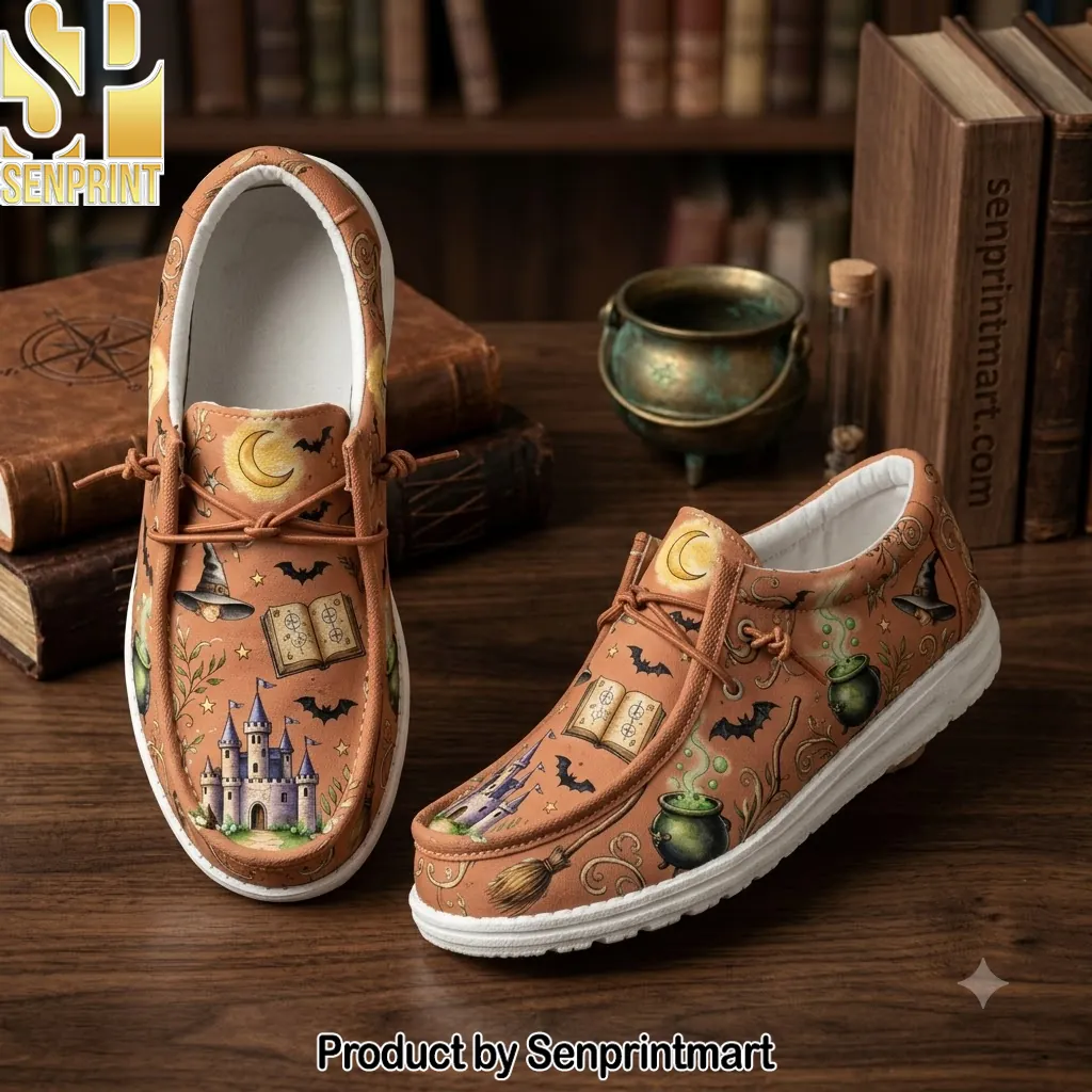 Magical Witchcraft Theme Casual Slip On Dude Shoes