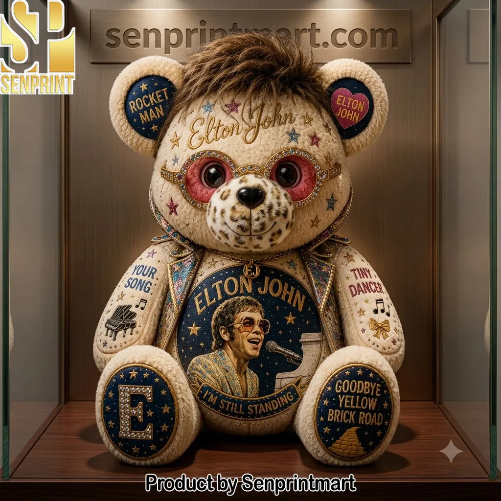 Elton John Rocket Man Commemorative Music Legend Plush Pillow