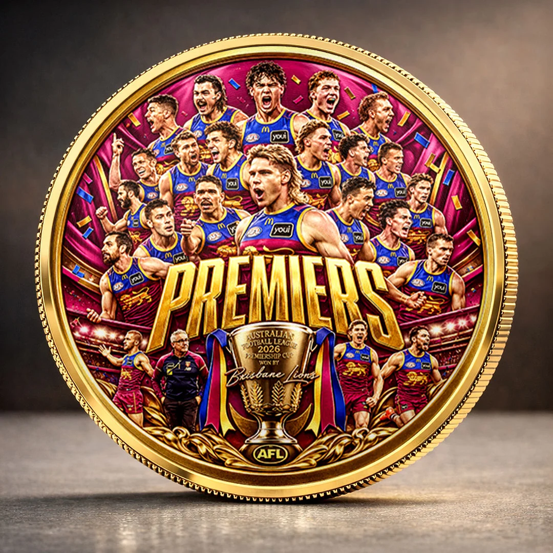 Brisbane Lions 2026 AFL Premiership Champions Gold Commemorative Coin