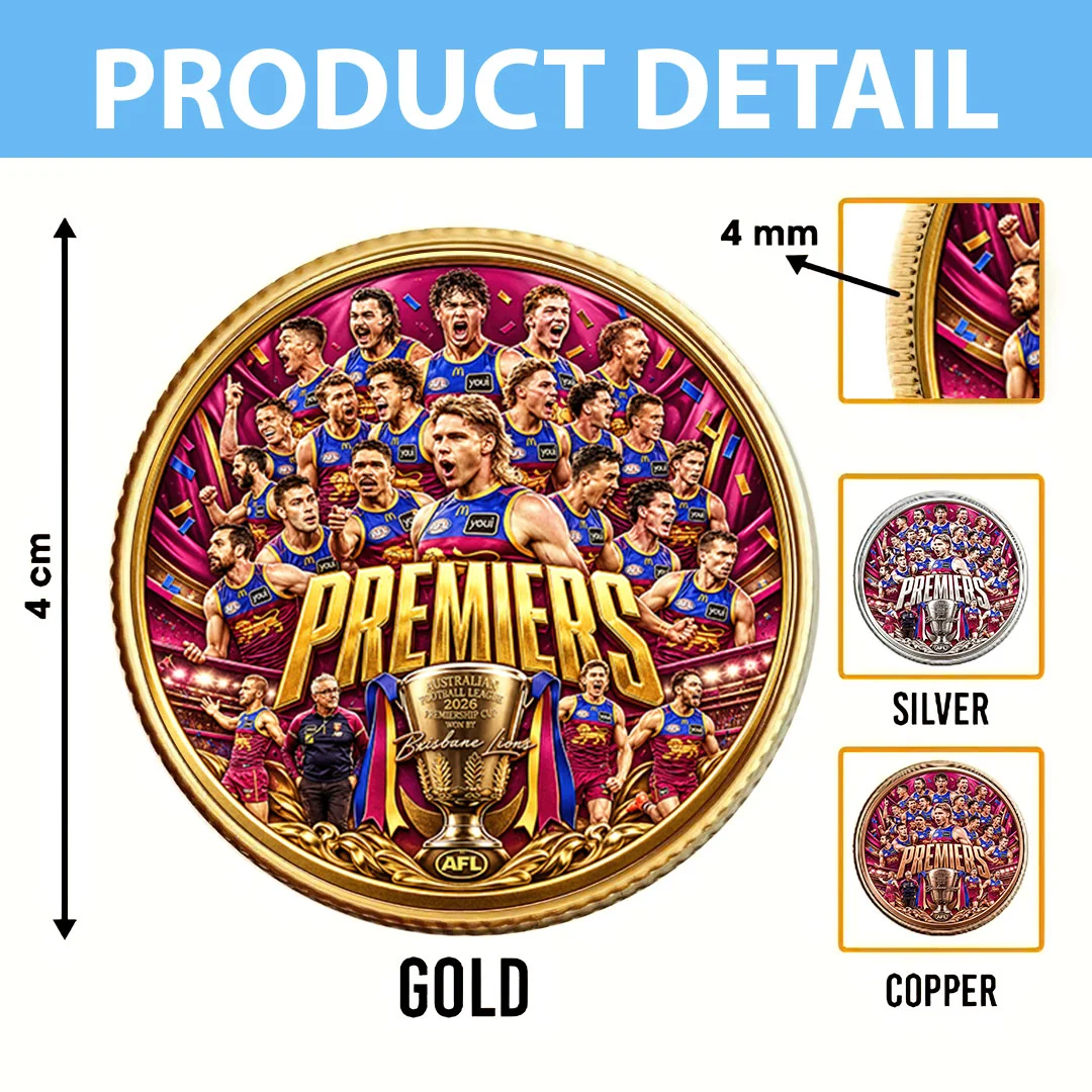 Brisbane Lions 2026 AFL Premiership Champions Gold Commemorative Coin Brisbane Lions 2026 AFL Premiership Champions Gold Commemorative Coin