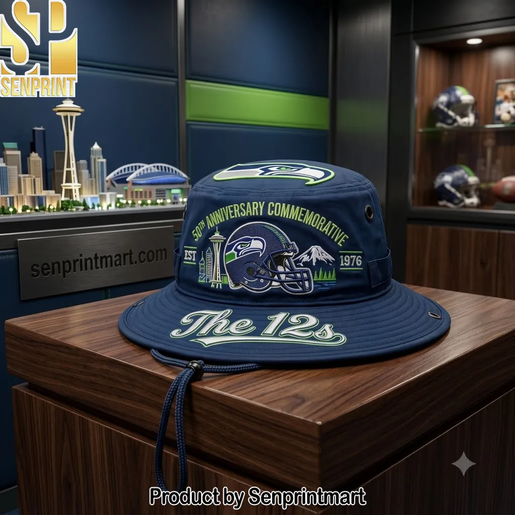 Seattle Seahawks 50th Anniversary Commemorative The 12s Bucket Hat