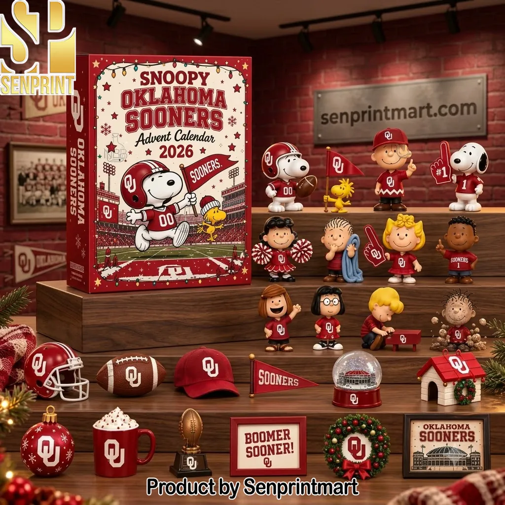 Oklahoma Sooners Snoopy 2026 Holiday Collectible Advent Calendar