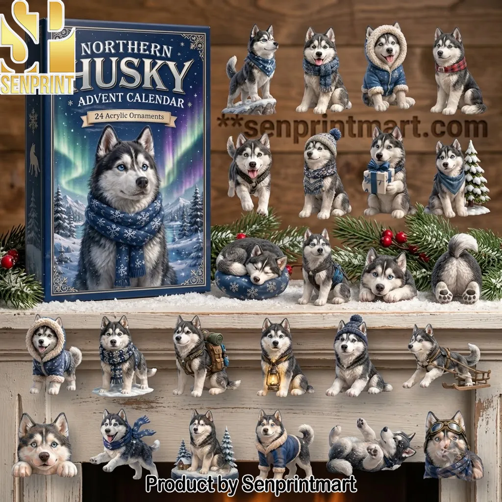 Northern Husky 24 Piece Christmas Acrylic Ornament Advent Calendar