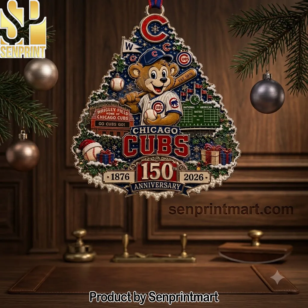 Chicago Cubs 150th Anniversary 1876-2026 Commemorative Tree Ornament