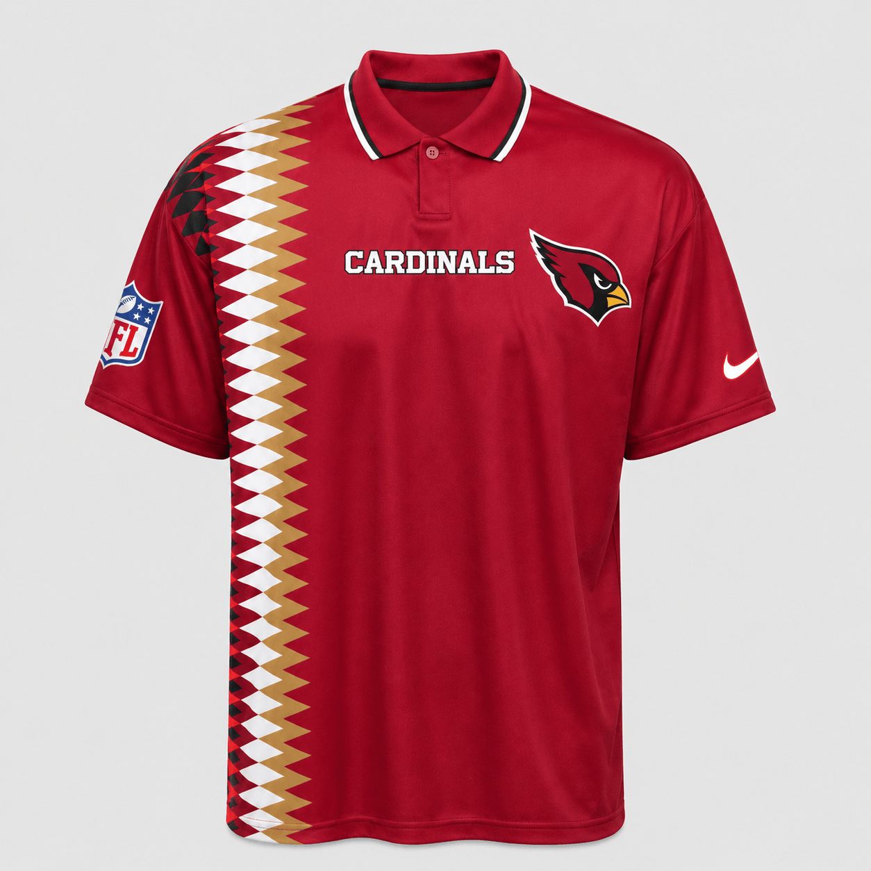 Arizona Cardinals NFL Men’s Premium Zigzag Side Stripe Performance Polo Shirt