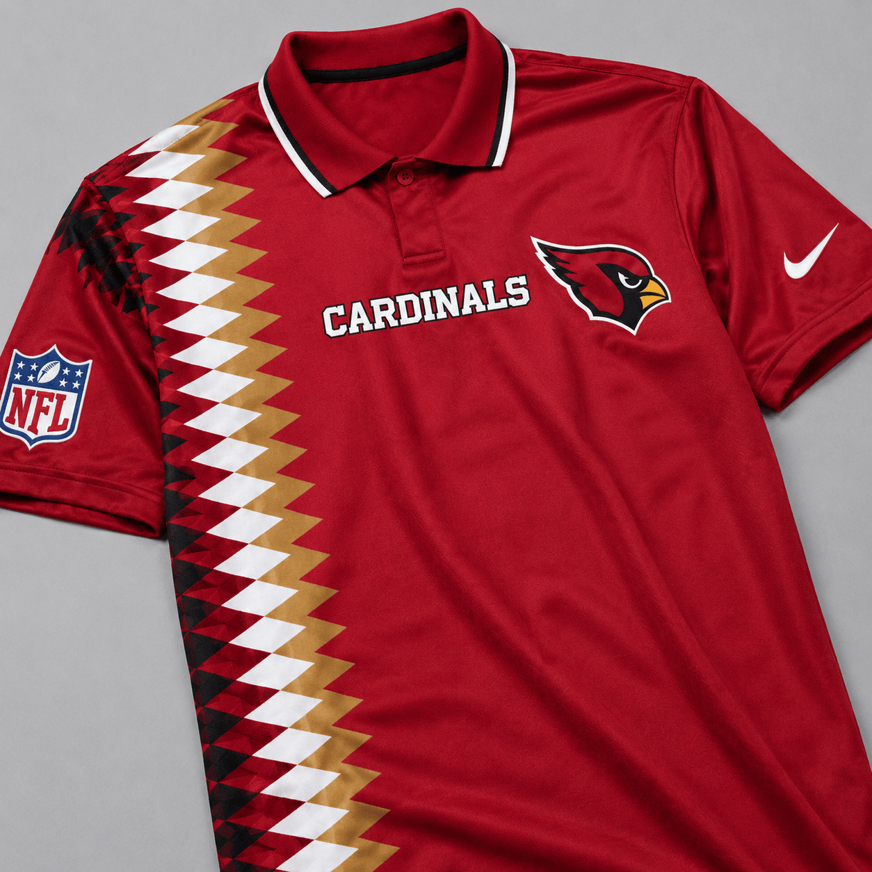 Arizona Cardinals NFL Men’s Premium Zigzag Side Stripe Performance Polo Shirt Arizona Cardinals NFL Men’s Premium Zigzag Side Stripe Performance Polo Shirt