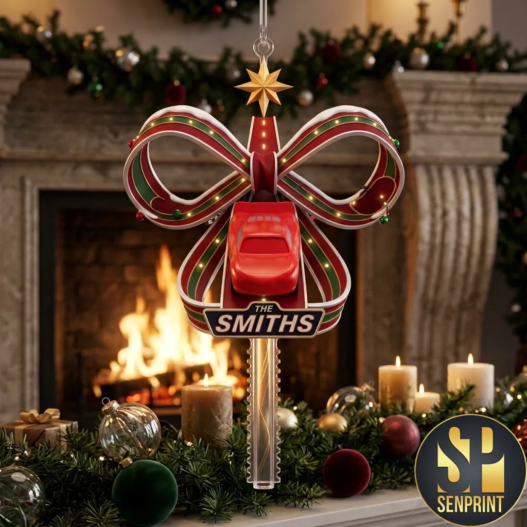 Personalized The Smiths Christmas Car Acrylic Tree Topper