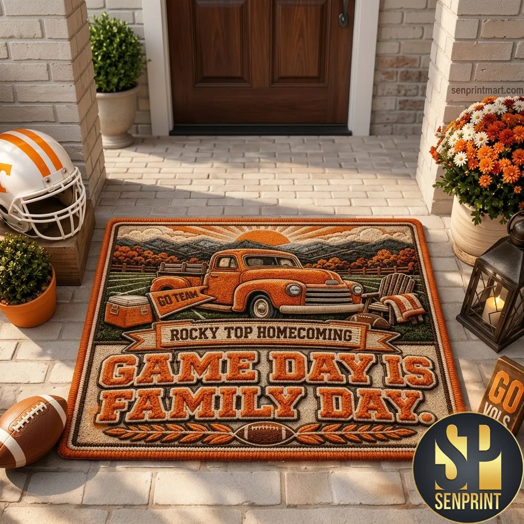 Tennessee Volunteers Rocky Top Homecoming Game Day Is Family Day Door Mat