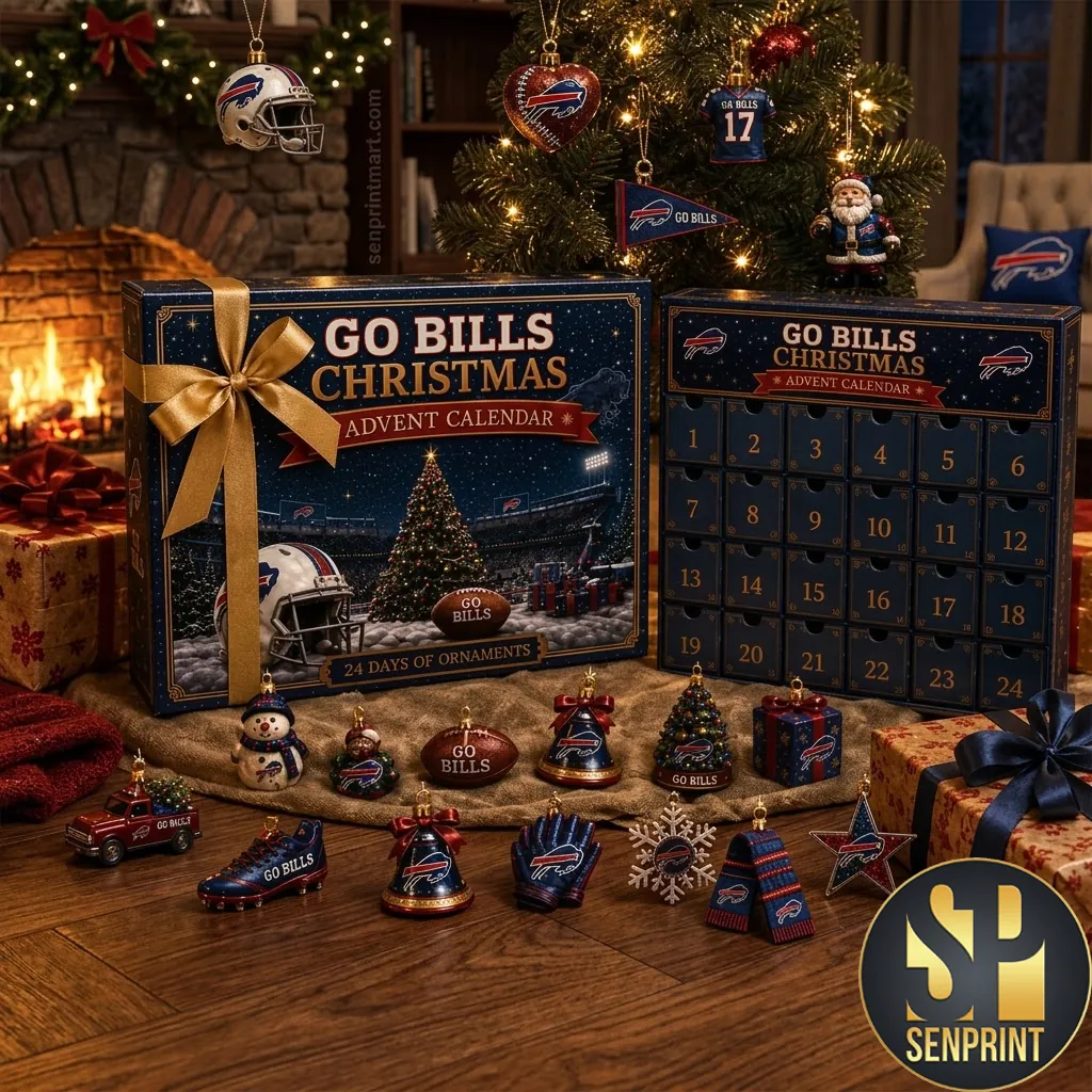 Buffalo Bills Go Bills Christmas 24 Day Ornament Advent Calendar