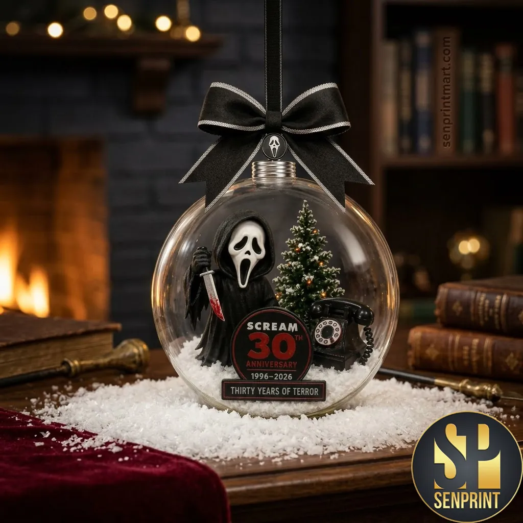 Scream 30th Anniversary Ghostface Horror Movie Globe Ornament