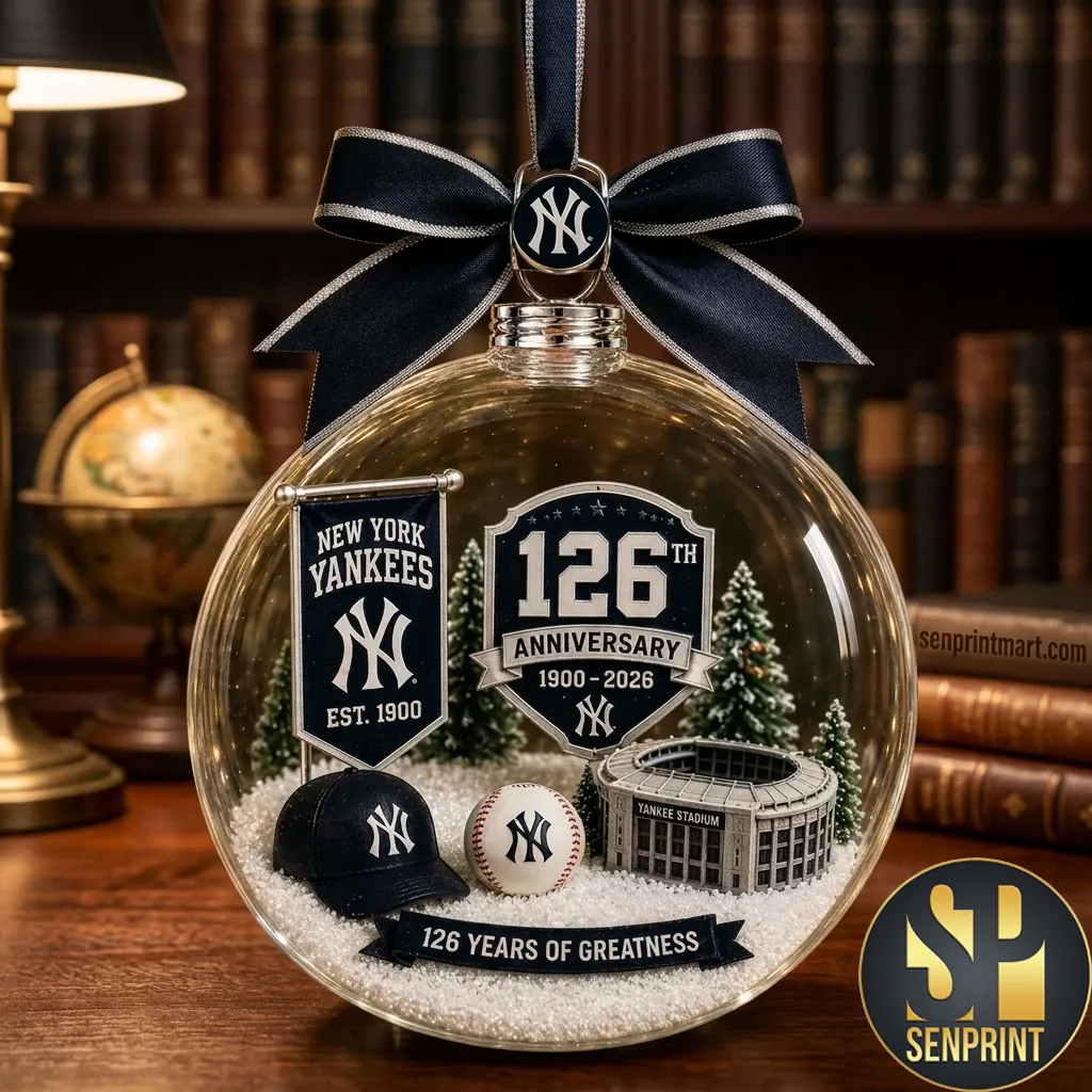 New York Yankees 126th Anniversary Commemorative Christmas Ornament