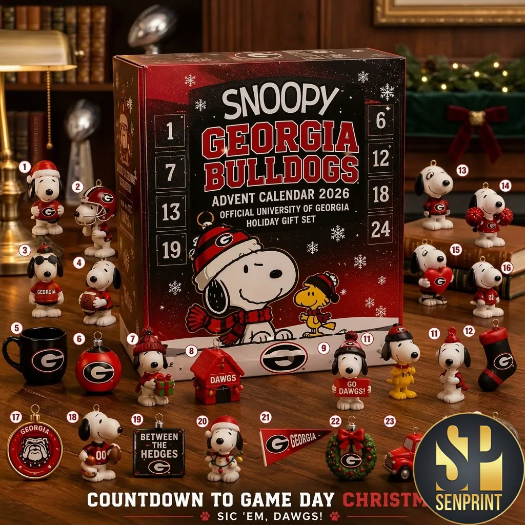 Georgia Bulldogs Snoopy 2026 Official Holiday Advent Calendar